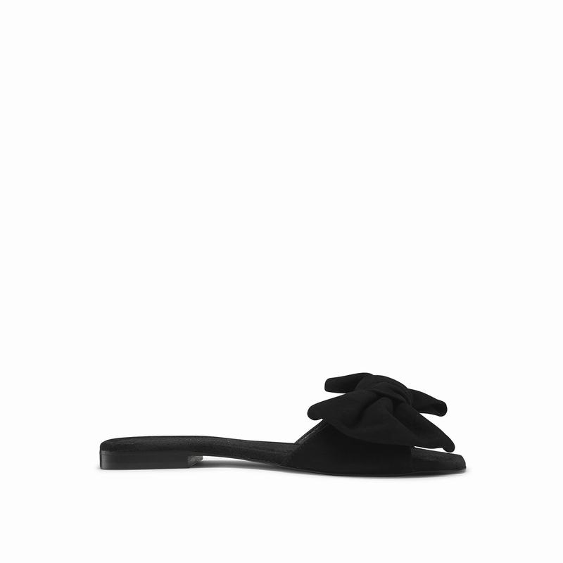 Russell & Bromley Minnie Bow Trim Sandals Women's Black [MJX3576TT]